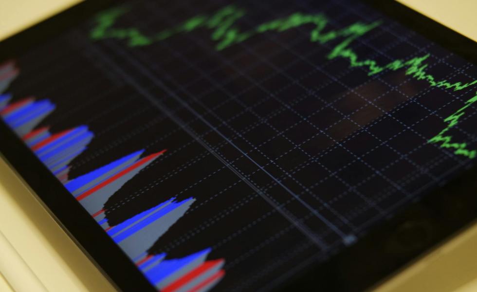 black blue and red graph illustration