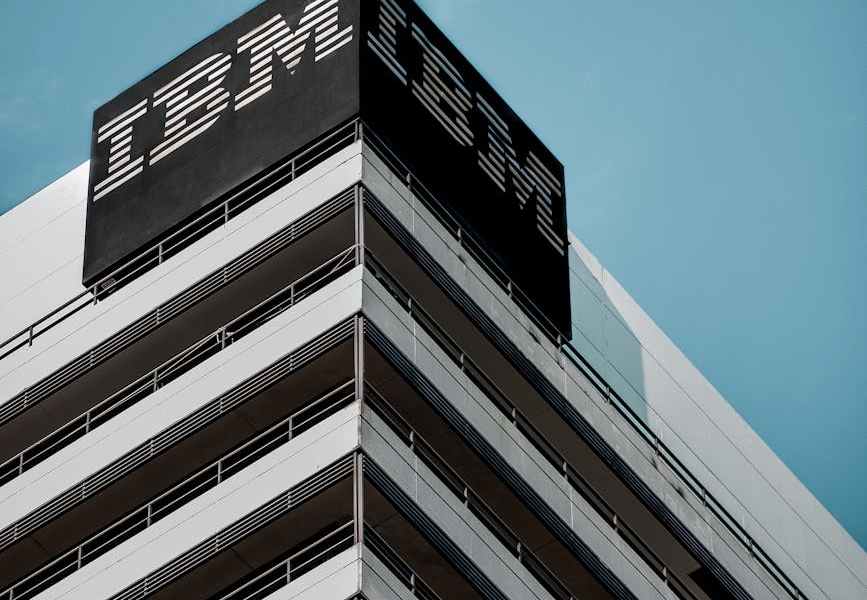 modern office building featuring ibm logo