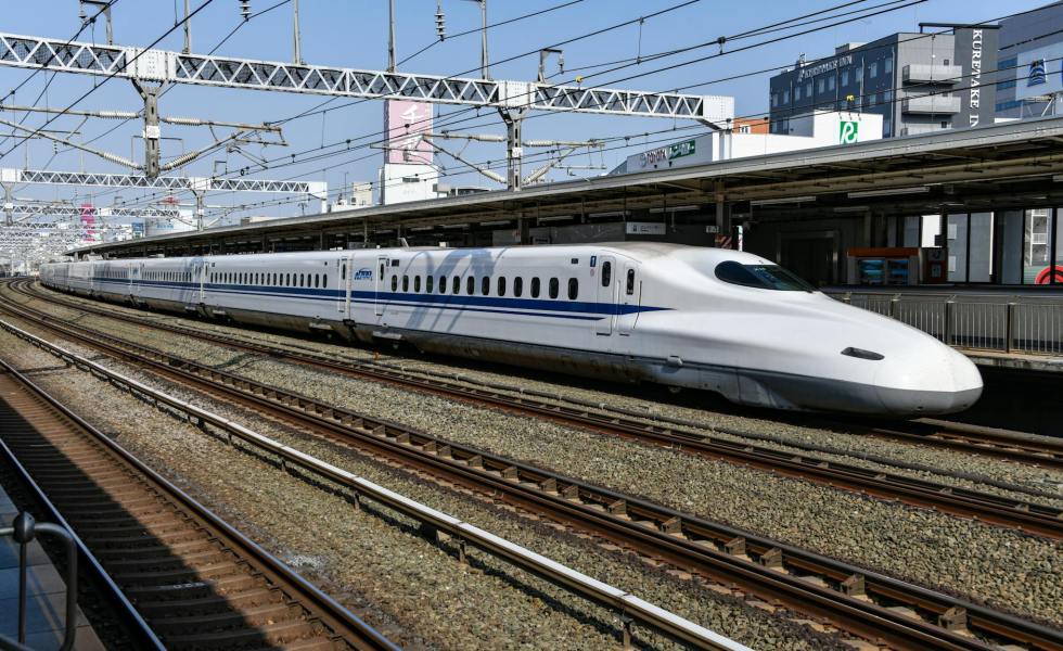 white electric train